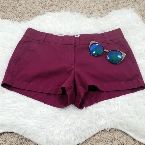 J. Crew Pants - J.Crew 3" Stretch Chino Maroon Shorts #340